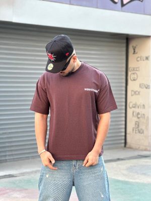 تیشرت طرحدار زرشکی کد 3667