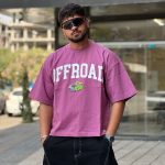 تیشرت طرحدار صورتی کد 11572