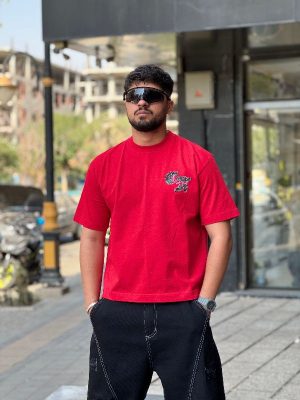 تیشرت طرحدار قرمز کد 11575