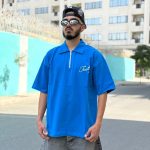 تیشرت یقه دار آبی کد 1190