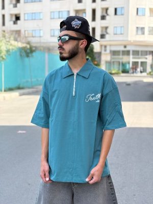 تیشرت یقه دار سبز کد 1191