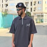 تیشرت یقه دار طوسی کد 1195
