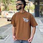 تیشرت طرحدار نارنجی کد 11223