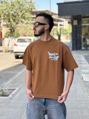تیشرت طرحدار نارنجی کد 11223