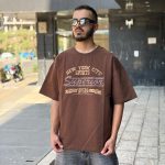 تیشرت طرحدار قهوه ای کد 11208