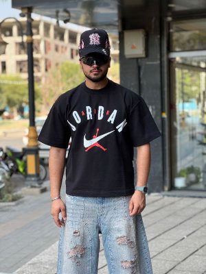 تیشرت باکسی مشکی کد 11690