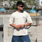 تیشرت طرحدار طوسی کد 11816