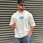 تیشرت طرحدار سفید کد 816
