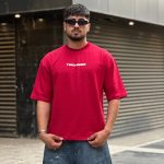 تیشرت طرحدار قرمز کد 822