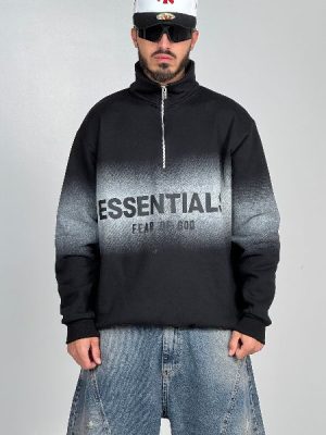 دورس نیم زیپ ESSENTIALS مشکی کد 11945