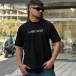 تیشرت طرح CHICAGO مشکی کد 919