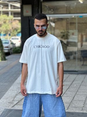 تیشرت طرح CHICAGO سفید کد 922