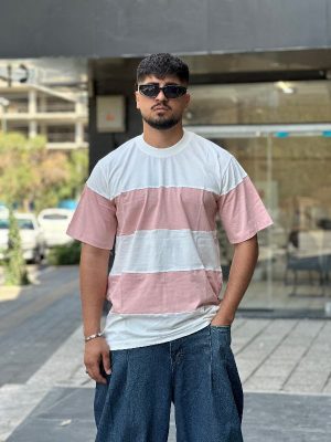 تیشرت رینگی سفید صورتی کد 935