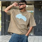 تیشرت طرحدار کرم کد 926