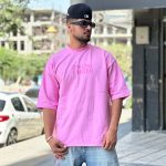تیشرت طرحدار صورتی کد 1094