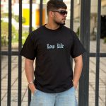تیشرت طرحدار مشکی کد 216