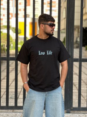 تیشرت طرحدار مشکی کد 216
